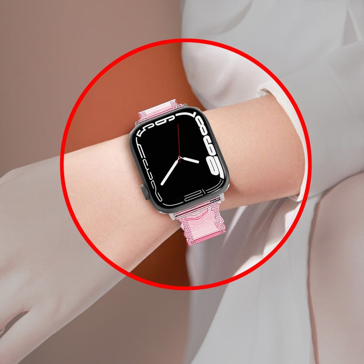 For Apple Watch 2 42mm Diamond Texture Lace Clear TPU Watch Band(Purple) - Watch Bands by PMC Jewellery | Online Shopping South Africa | PMC Jewellery