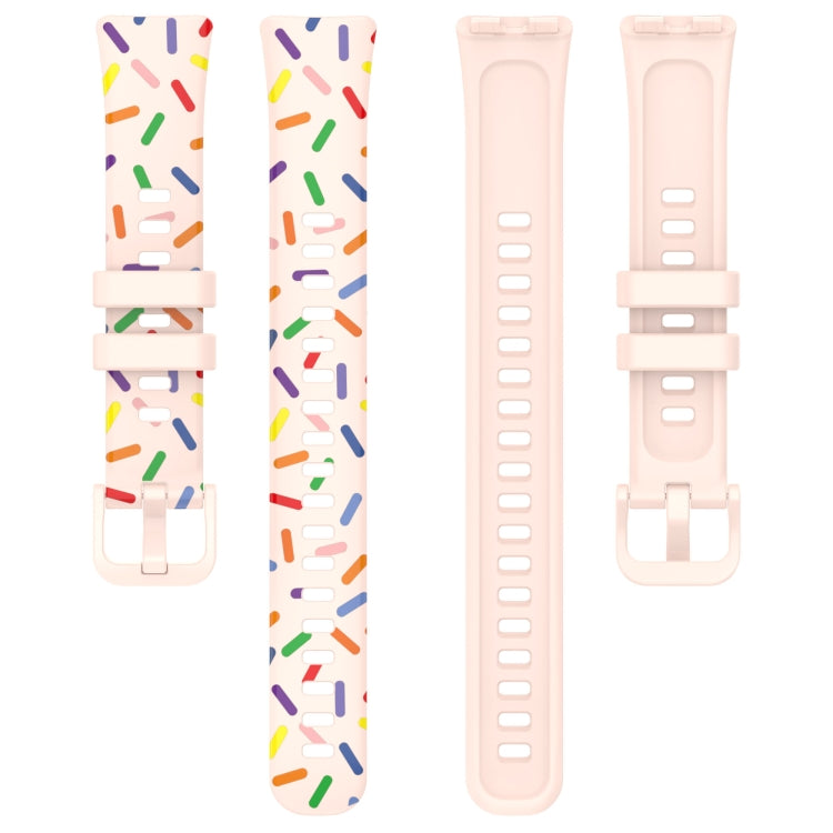 For Huawei Band 8 Sports Rainbow Dots Silicone Watch Band(Light Pink) - Watch Bands by PMC Jewellery | Online Shopping South Africa | PMC Jewellery