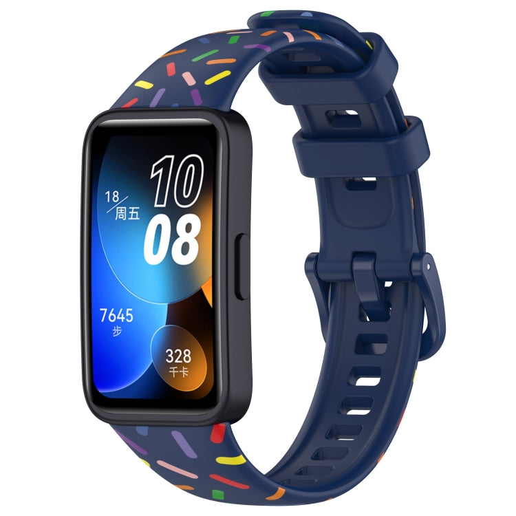 For Huawei Band 8 Sports Rainbow Dots Silicone Watch Band(Midnight Blue) - Watch Bands by PMC Jewellery | Online Shopping South Africa | PMC Jewellery