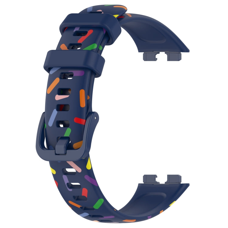 For Huawei Band 8 Sports Rainbow Dots Silicone Watch Band(Midnight Blue) - Watch Bands by PMC Jewellery | Online Shopping South Africa | PMC Jewellery