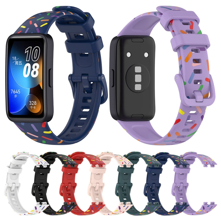 For Huawei Band 8 Sports Rainbow Dots Silicone Watch Band(Light Pink) - Watch Bands by PMC Jewellery | Online Shopping South Africa | PMC Jewellery