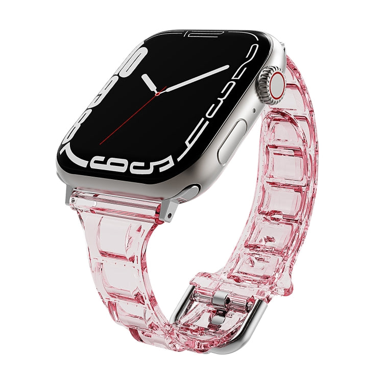 For Apple Watch 8 45mm Cube Airbag Clear TPU Watch Band(Red) - Watch Bands by PMC TechLife | Online Shopping South Africa | PMC TechLife