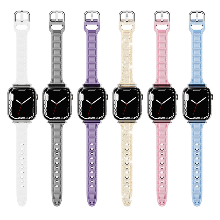 For Apple Watch 8 45mm Cube Airbag Clear TPU Watch Band(Red) - Watch Bands by PMC Jewellery | Online Shopping South Africa | PMC Jewellery