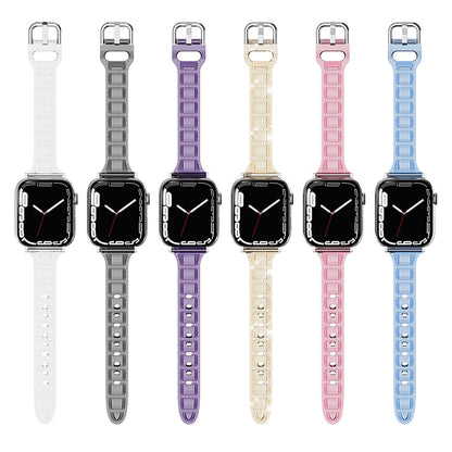 For Apple Watch Ultra 49mm Cube Airbag Clear TPU Watch Band(Blue) - Watch Bands by PMC Jewellery | Online Shopping South Africa | PMC Jewellery