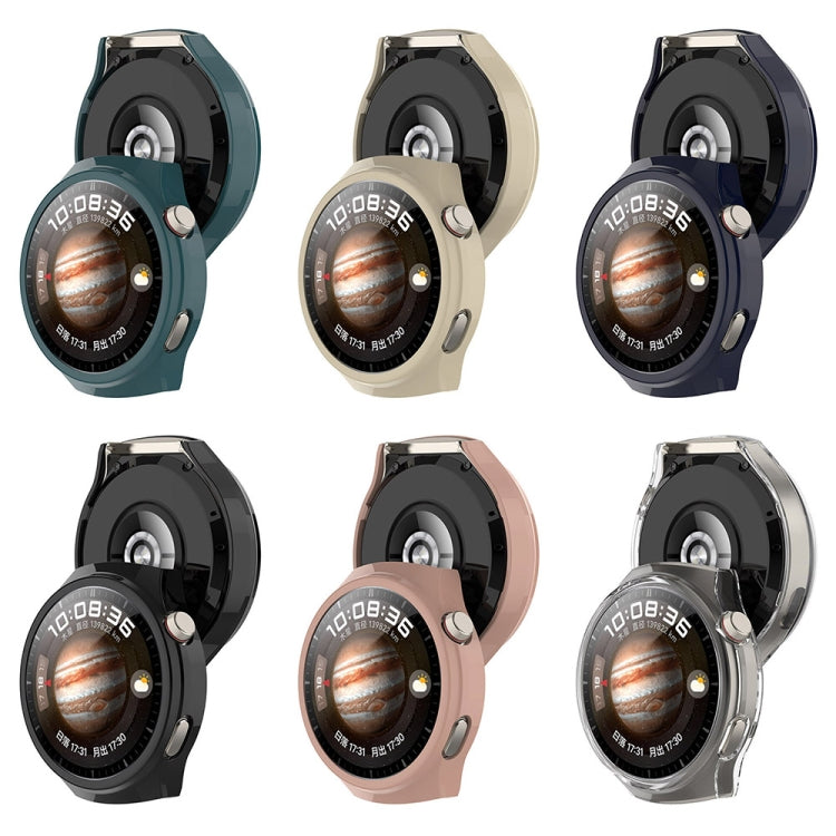 For Huawei Watch 4 Pro Half Coverage Hollowed Watch Protective Case + Hydrogel Film Set(Pink) - Watch Cases by PMC TechLife | Online Shopping South Africa | PMC TechLife