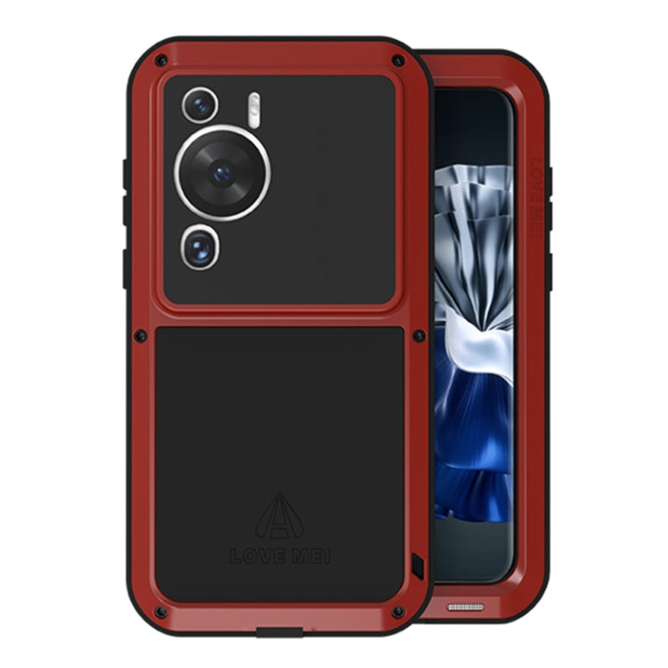 For Huawei P60 / P60 Pro / P60 Art LOVE MEI POWERFUL Metal Shockproof Life Waterproof Dustproof Phone Case(Red) - Huawei Cases by LOVE MEI | Online Shopping South Africa | PMC Jewellery | Buy Now Pay Later Mobicred