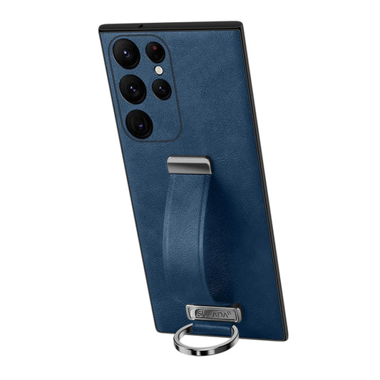 For Samsung Galaxy S23 Ultra 5G SULADA PC + Leather Texture Skin Feel Shockproof Phone Case(Blue) - Galaxy S23 Ultra 5G Cases by SULADA | Online Shopping South Africa | PMC Jewellery