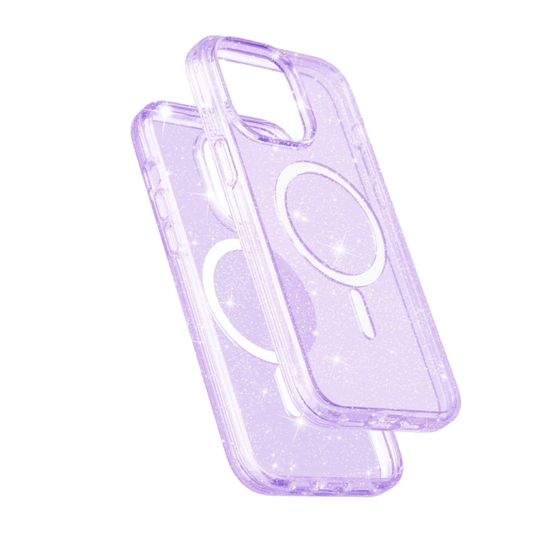 For iPhone 15 Pro Max Terminator Style Glitter Powder MagSafe Magnetic Phone Case(Purple) - free shipping - PMC TechLife - Order now!