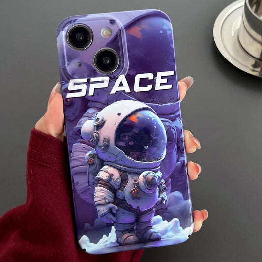 For iPhone 14 Painted Pattern Precise Hole PC Phone Case(Purple Astronaut) - iPhone 14 Cases by PMC Jewellery | Online Shopping South Africa | PMC Jewellery