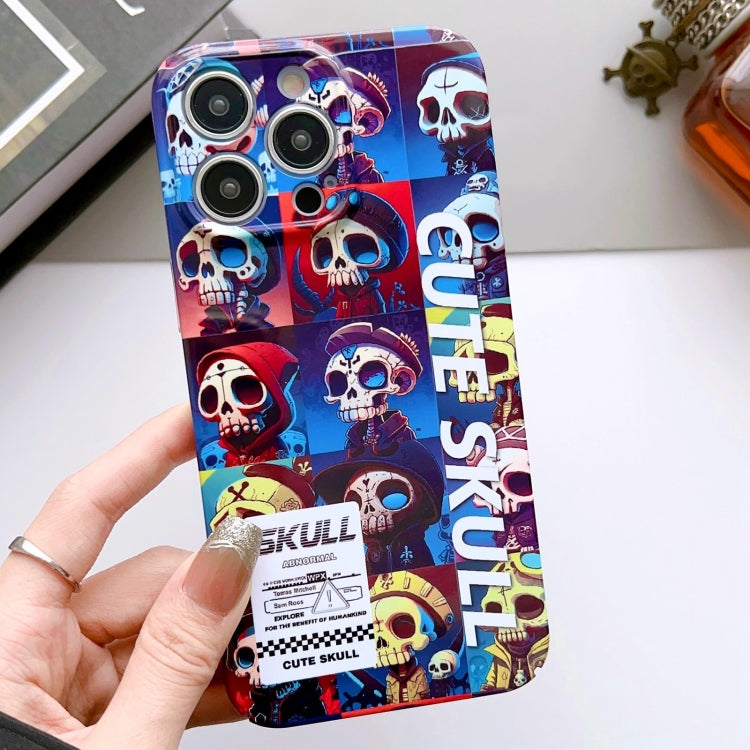 For iPhone 14 Pro Max Painted Pattern Precise Hole PC Phone Case(Cute Skull) - iPhone 14 Pro Max Cases by PMC Jewellery | Online Shopping South Africa | PMC Jewellery