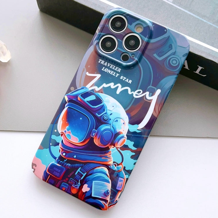 For iPhone 13 Pro Painted Pattern Precise Hole PC Phone Case(Blue Paint Astronaut) - iPhone 13 Pro Cases by PMC Jewellery | Online Shopping South Africa | PMC Jewellery