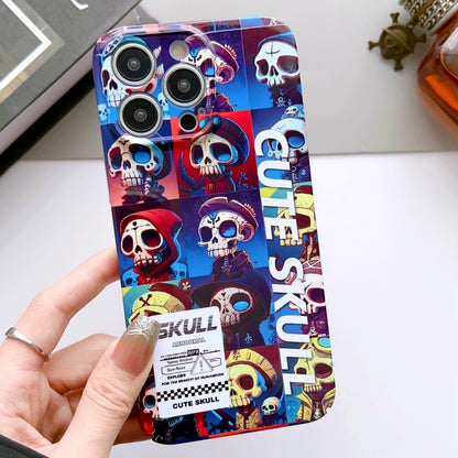 For iPhone 13 Pro Painted Pattern Precise Hole PC Phone Case(Cute Skull) - iPhone 13 Pro Cases by PMC Jewellery | Online Shopping South Africa | PMC Jewellery