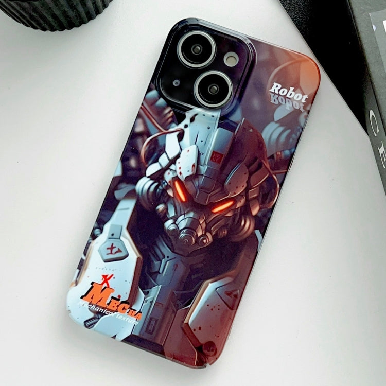 For iPhone 13 Painted Pattern Precise Hole PC Phone Case(Orange Robot) - iPhone 13 Cases by PMC Jewellery | Online Shopping South Africa | PMC Jewellery