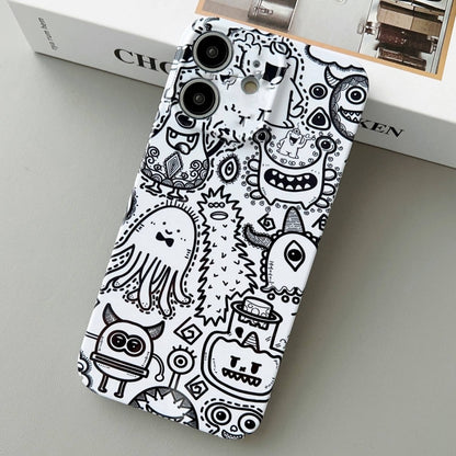 For iPhone 12 Painted Pattern Precise Hole PC Phone Case(Bottle Monster) - iPhone 12 / 12 Pro Cases by PMC Jewellery | Online Shopping South Africa | PMC Jewellery