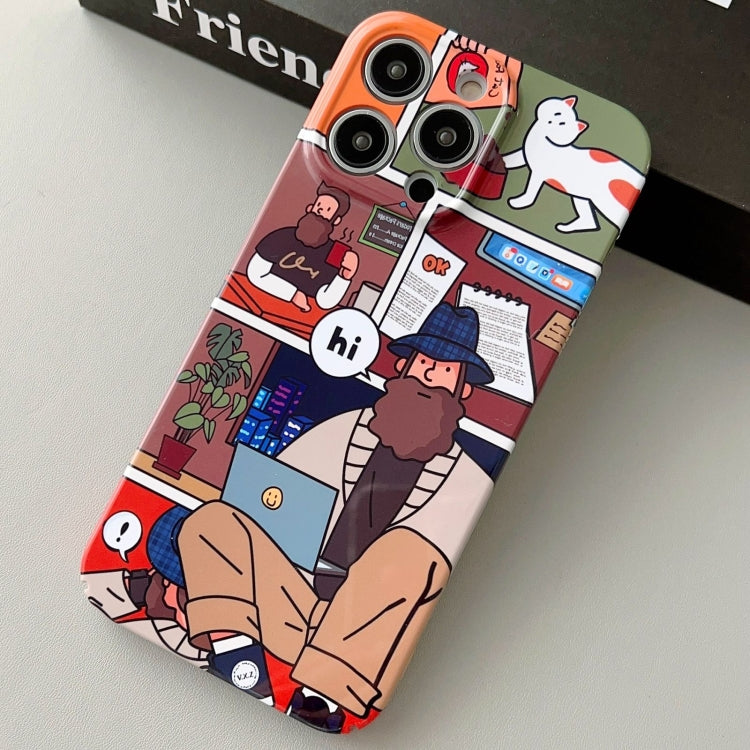 For iPhone 11 Pro Max Painted Pattern Precise Hole PC Phone Case(Holiday Uncle) - iPhone 11 Pro Max Cases by PMC TechLife | Online Shopping South Africa | PMC TechLife