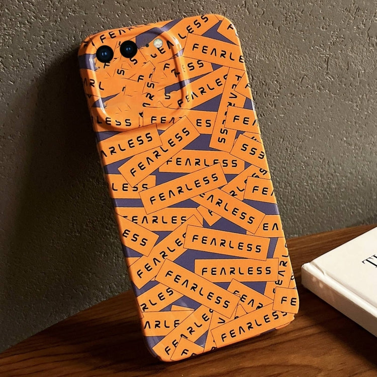 For iPhone 8 Plus / 7 Plus Painted Pattern Precise Hole PC Phone Case(Orange Label) - More iPhone Cases by PMC Jewellery | Online Shopping South Africa | PMC Jewellery