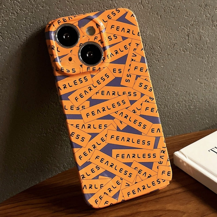 For iPhone 15 Painted Pattern Precise Hole PC Phone Case(Orange Label) - iPhone 15 Cases by PMC Jewellery | Online Shopping South Africa | PMC Jewellery