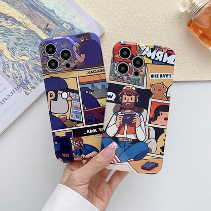 For iPhone 8 Plus / 7 Plus Painted Pattern Precise Hole PC Phone Case(Working Comics) - More iPhone Cases by PMC Jewellery | Online Shopping South Africa | PMC Jewellery