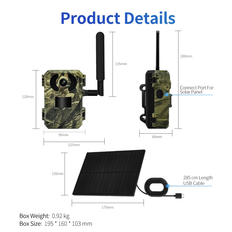ESCAM QF380 4MP Network Solar PIR Alert Smart Wildlife Hunting Camera, 4G:EU Version(Camouflage) - free shipping - PMC TechLife - Order now!