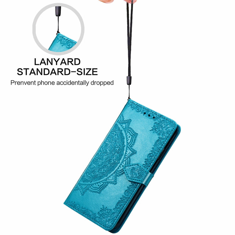 For Honor 90 5G Mandala Flower Embossed Leather Phone Case(Blue) - Honor Cases by PMC TechLife | Online Shopping South Africa | PMC TechLife | Buy Now Pay Later Mobicred