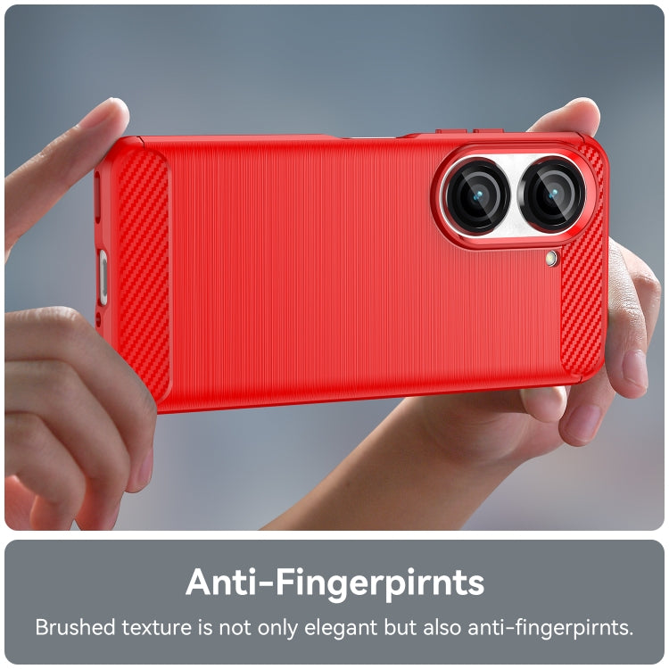 For Asus Zenfone 10 Brushed Texture Carbon Fiber TPU Case(Red) - free shipping - PMC TechLife - Order now!