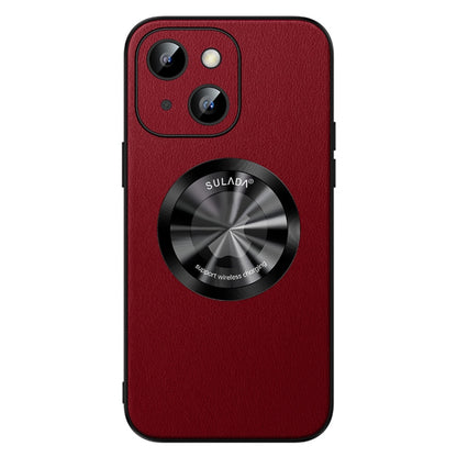 For iPhone 15 SULADA Microfiber Leather MagSafe Magnetic Phone Case(Red) - iPhone 15 Cases by SULADA | Online Shopping South Africa | PMC Jewellery