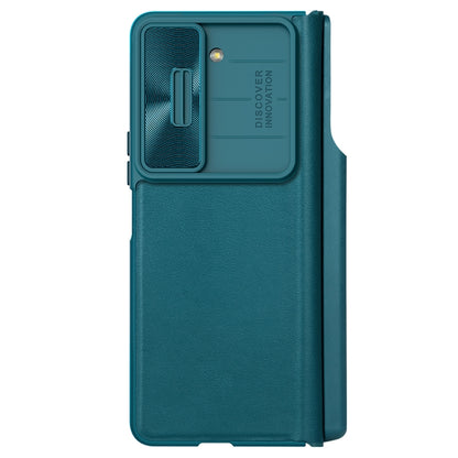 For Samsung Galaxy Z Fold5 NILLKIN QIN Series Pro Sliding Camera Cover Design Leather Phone Case(Cyan) - Galaxy Z Fold5 Cases by NILLKIN | Online Shopping South Africa | PMC Jewellery