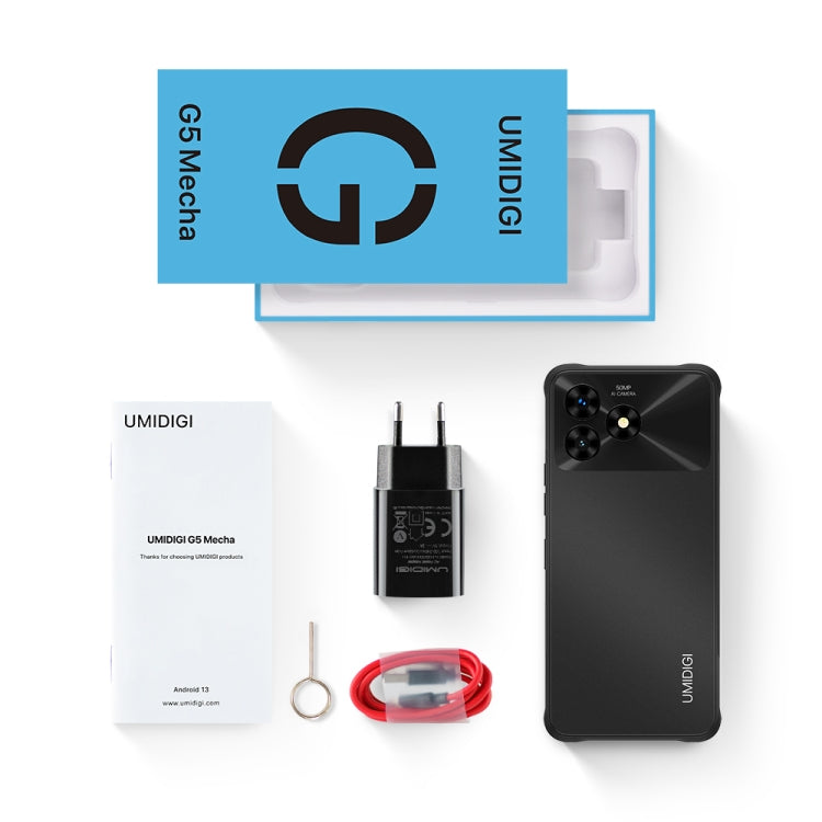 [HK Warehouse] UMIDIGI G5 Mecha Rugged Phone, Face ID & Side Fingerprint Identification, 6.6 inch Android 13 Unisoc T606 Octa Core, Network: 4G, OTG, 8GB+128GB(Graphite Black) - UMIDIGI by UMIDIGI | Online Shopping South Africa | PMC Jewellery