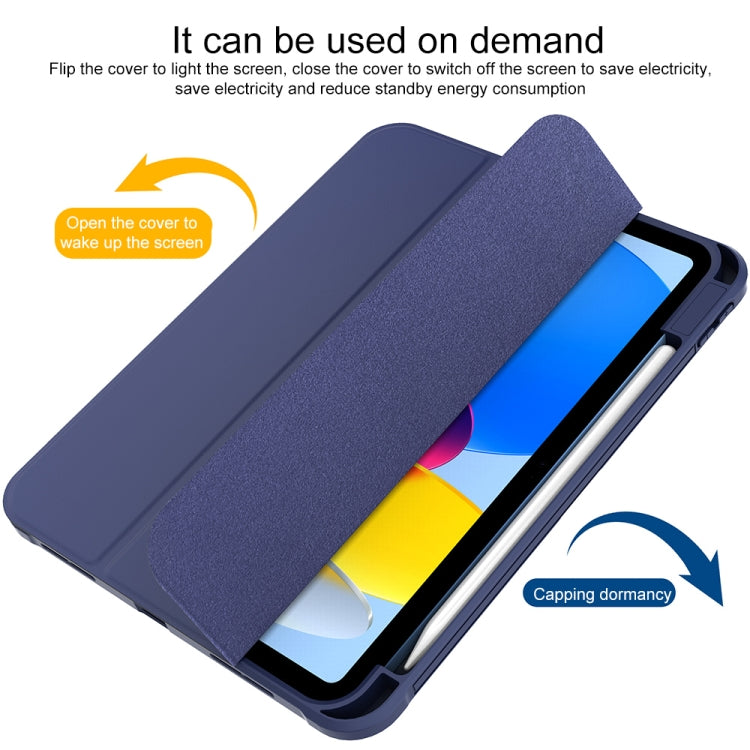 For iPad 10th Gen 10.9 2022 3-Fold Holder Armor Smart Leather Tablet Case(Royal Blue) - iPad 10th Gen 10.9 Cases by PMC Jewellery | Online Shopping South Africa | PMC Jewellery