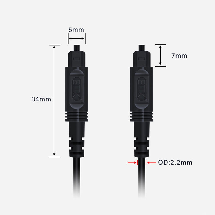 10m EMK OD2.2mm Digital Audio Optical Fiber Cable Plastic Speaker Balance Cable(White) - Audio Optical Cables by EMK | Online Shopping South Africa | PMC Jewellery