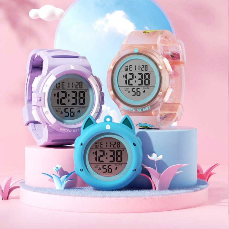 SPOVAN K01 Women Children LED Luminous Waterproof Electronic Sports Watch(Blue Pocket Watch) - LED Digital Watches by SPOVAN | Online Shopping South Africa | PMC Jewellery | Buy Now Pay Later Mobicred