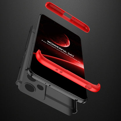 For Xiaomi Redmi Note 12 5G Global GKK Three Stage Splicing Full Coverage PC Phone Case(Black Red) - Note 12 Cases by GKK | Online Shopping South Africa | PMC Jewellery