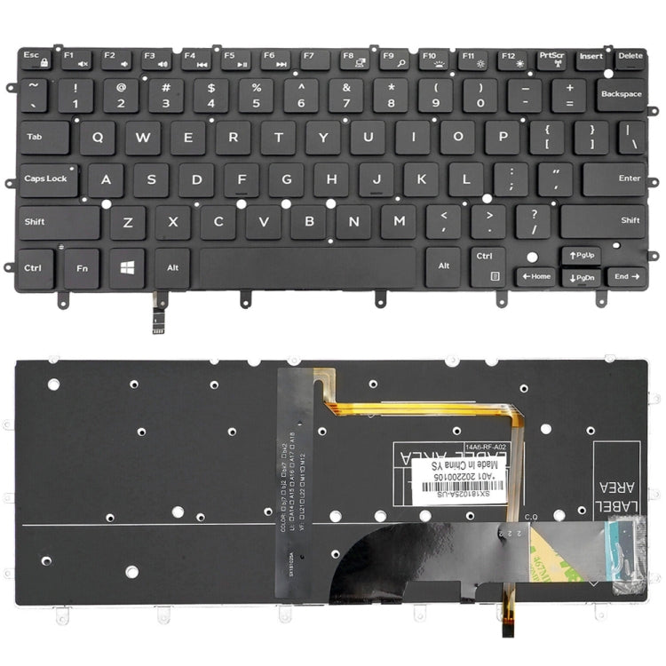 For Dell XPS 13 9343 13 9350 9360 US Version Backlight Laptop Keyboard(Black) - Dell Spare Parts by PMC Jewellery | Online Shopping South Africa | PMC Jewellery