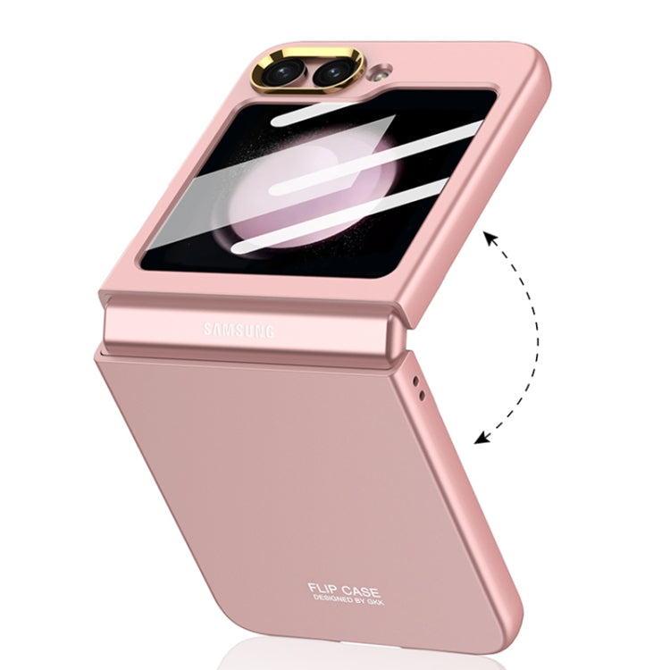 For Samsung Galaxy Z Flip5 GKK Integrated Ultra-thin Electroplating Lens Frame Phone Case(Pink) - Galaxy Z Flip5 Cases by GKK | Online Shopping South Africa | PMC Jewellery