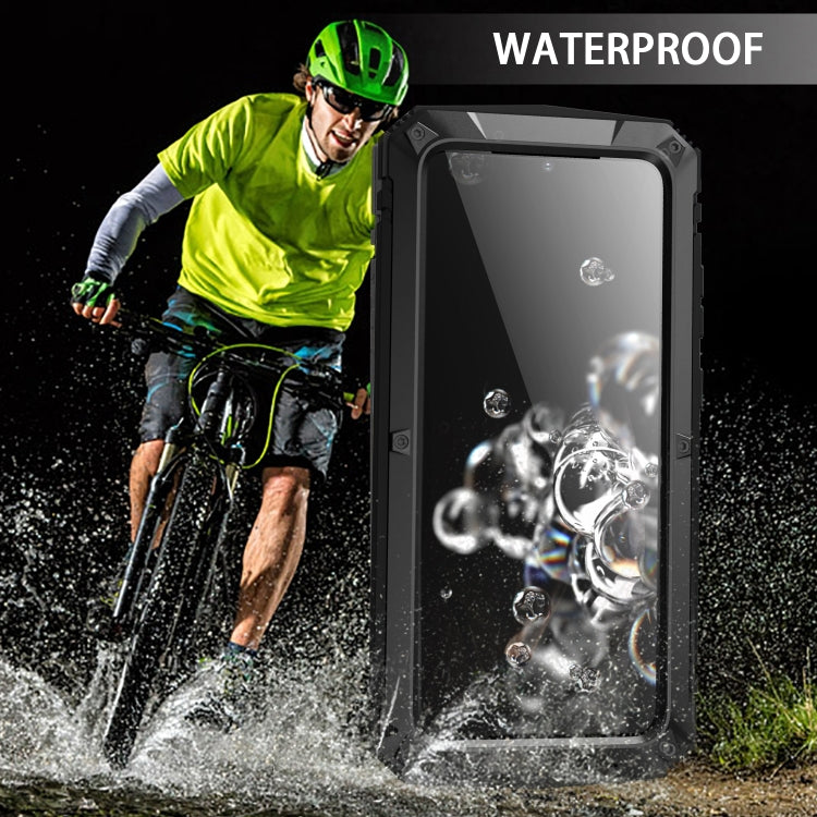 For Samsung Galaxy S20 Ultra R-JUST Waterproof Shockproof Dustproof Metal + Silicone Protective Case(Black) - Galaxy Phone Cases by R-JUST | Online Shopping South Africa | PMC TechLife | Buy Now Pay Later Mobicred