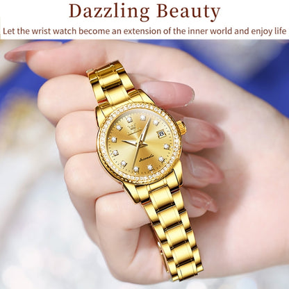 OLEVS 7003 Women Multifunctional Waterproof Mechanical Watch(Gold) - Metal Strap Watches by OLEVS | Online Shopping South Africa | PMC Jewellery