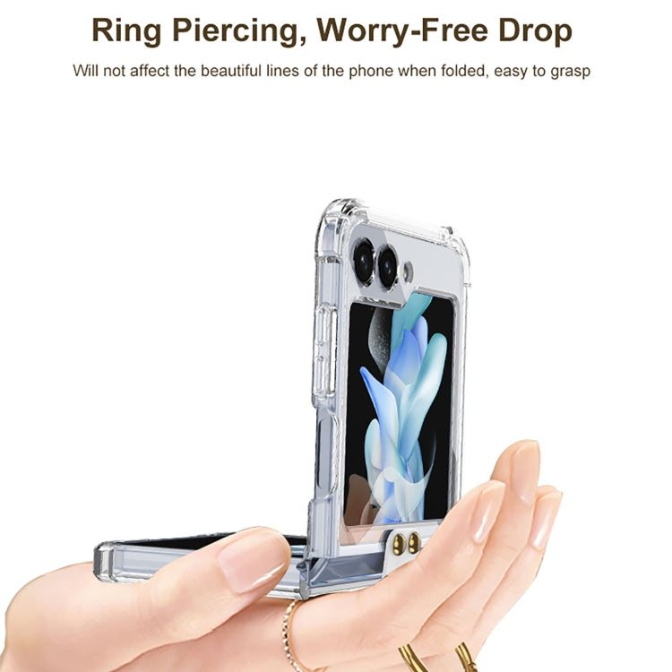 For Samsung Galaxy Z Flip5 GKK MagSafe Airbag Hinge Shockproof Phone Case with Ring Holder(Transparent) - Galaxy Z Flip5 Cases by GKK | Online Shopping South Africa | PMC Jewellery