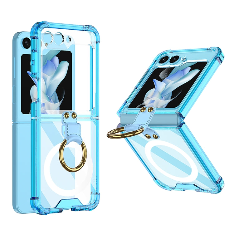 For Samsung Galaxy Z Flip5 GKK MagSafe Airbag Hinge Shockproof Phone Case with Ring Holder(Blue) - Galaxy Z Flip5 Cases by GKK | Online Shopping South Africa | PMC Jewellery