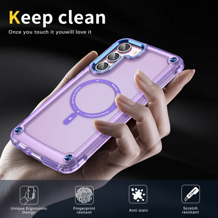 For Samsung Galaxy S23+ 5G Skin Feel TPU + PC MagSafe Magnetic Phone Case(Transparent Purple) - Galaxy S23+ 5G Cases by PMC Jewellery | Online Shopping South Africa | PMC Jewellery