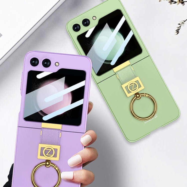 For Samsung Galaxy Z Flip5 GKK Ultra-thin Z Ring Holder PC Phone Case(Matcha Green) - Galaxy Z Flip5 Cases by GKK | Online Shopping South Africa | PMC Jewellery