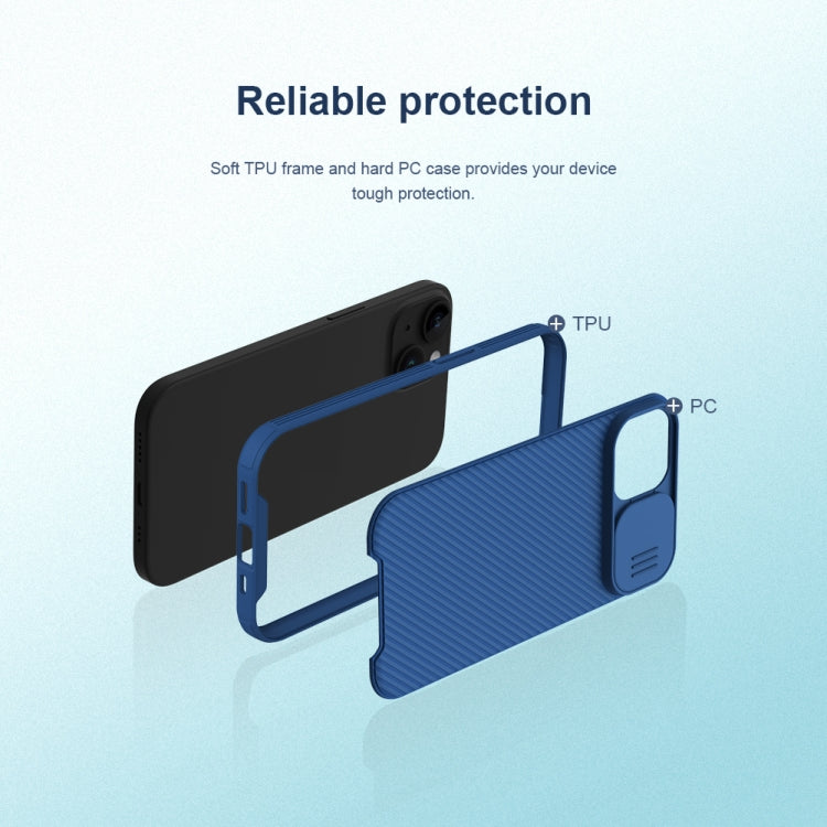 For iPhone 15 Plus NILLKIN CamShield Pro PC Phone Case(Blue) - iPhone 15 Plus Cases by NILLKIN | Online Shopping South Africa | PMC TechLife | Buy Now Pay Later Mobicred