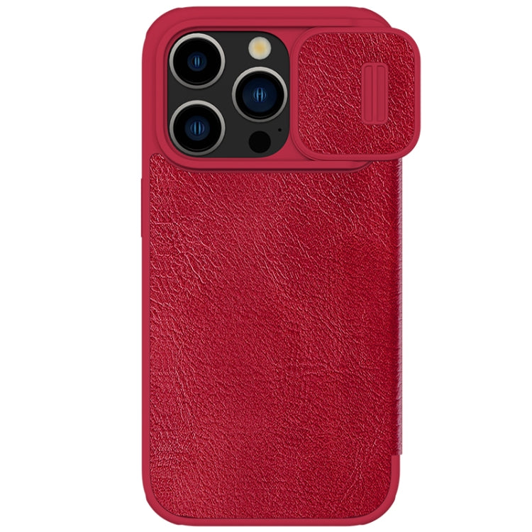 For iPhone 15 Pro NILLKIN QIN Series Pro Sliding Camera Cover Design Leather Phone Case(Red) - iPhone 15 Pro Cases by NILLKIN | Online Shopping South Africa | PMC Jewellery