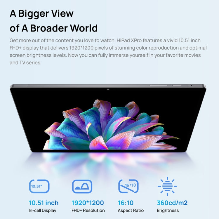 CHUWI HiPad XPro 4G LTE Tablet PC, 6GB+128GB, 10.51 inch, Android 12 Unisoc Tiger T616 Octa Core up to 2.0GHz - CHUWI by CHUWI | Online Shopping South Africa | PMC Jewellery | Buy Now Pay Later Mobicred