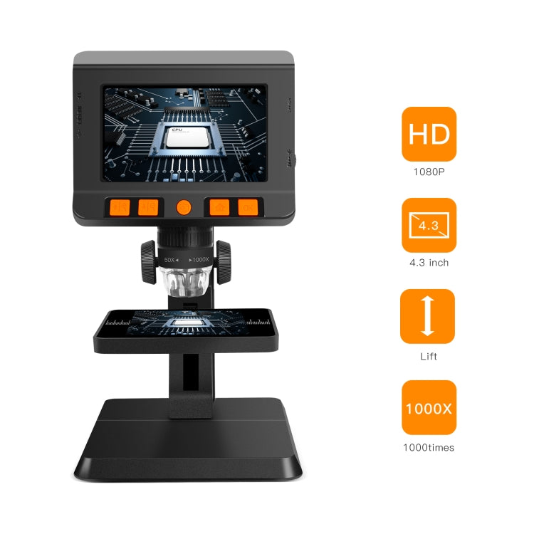P110 50X-1000X Desktop Electronic Digital Microscope with 4.3 inch Screen - free shipping - PMC TechLife - Order now!