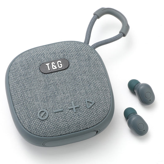 T&G TG-813 2 in 1 TWS Bluetooth Speaker Earphone with Charging Box(Grey) - Mini Speaker by T&G | Online Shopping South Africa | PMC Jewellery | Buy Now Pay Later Mobicred