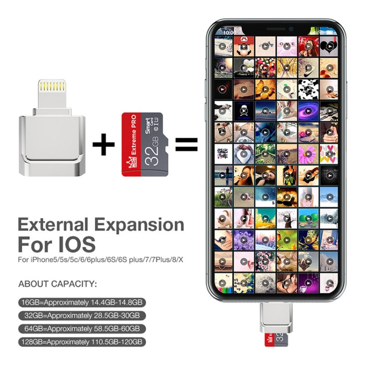 MicroDrive 8pin To TF Card Adapter Mini iPhone & iPad TF Card Reader (Silver) -  by MICRODRIVE | Online Shopping South Africa | PMC TechLife | Buy Now Pay Later Mobicred