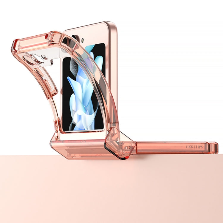 For Samsung Galaxy Z Flip5 GKK Electroplated Airbag Hinge Shockproof Phone Case with Ring Holder(Transparent) - Galaxy Z Flip5 Cases by GKK | Online Shopping South Africa | PMC Jewellery