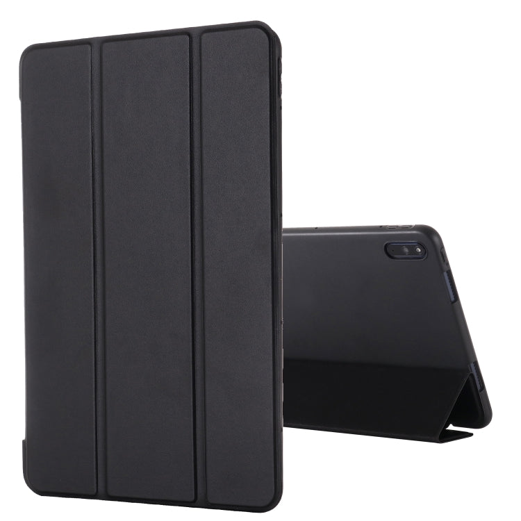 For Huawei Matepad 10.4 GEBEI Shockproof Horizontal Flip Leather Case with Three-folding Holder(Black) - Huawei by GEBEI | Online Shopping South Africa | PMC TechLife | Buy Now Pay Later Mobicred