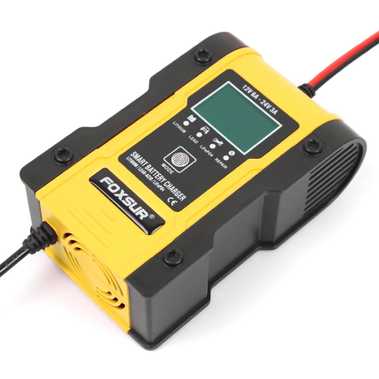 FOXSUR 12V-24V Car Motorcycle Repair Battery Charger AGM Charger Color:Yellow(EU Plug) - Battery Charger by FOXSUR | Online Shopping South Africa | PMC Jewellery | Buy Now Pay Later Mobicred