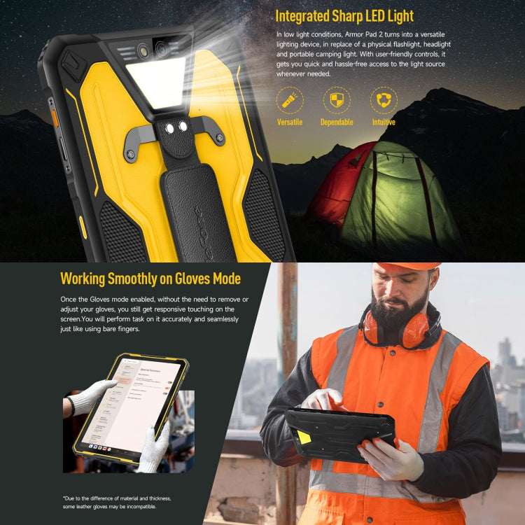 [HK Warehouse] Ulefone Armor Pad 2 Rugged Tablet PC, 16GB+256GB 11 inch Android 13 MediaTek Helio G99 Octa Core 4G Network EU Plug(Yellow) - Other by Ulefone | Online Shopping South Africa | PMC Jewellery